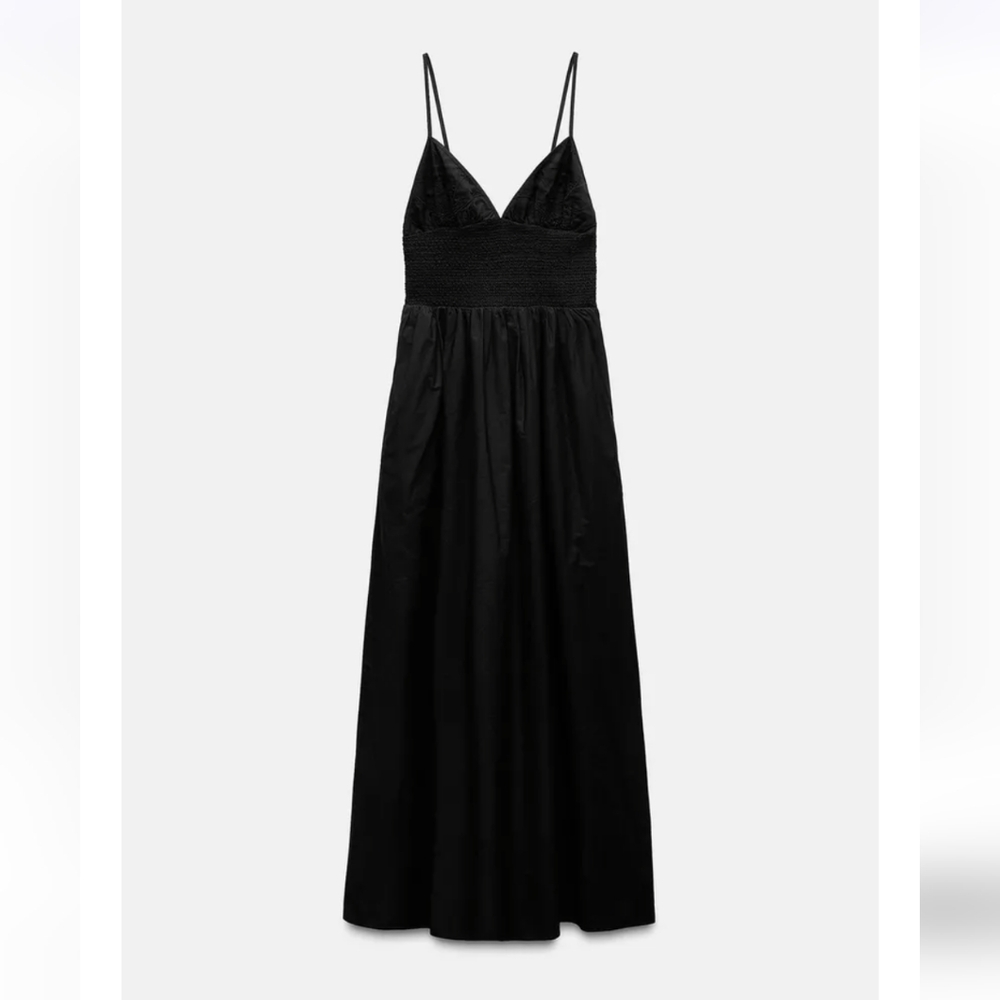 Zara Embroidered Gaberdine Dress